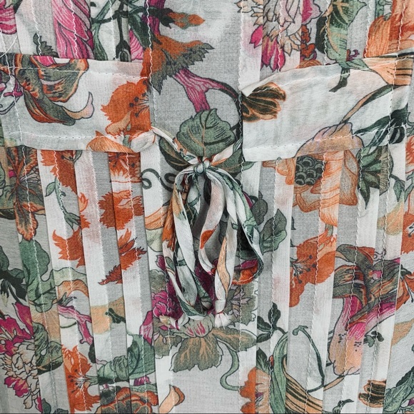 Fedeli Russo Capri Floral Top Made in Italy is Sheer and Sleeveless sz S - Picture 2 of 10